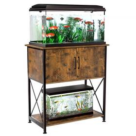 Herture Pg01ygn 20-29 Gallon Aquarium Stand Metal Frame Fish Tank With Cabinet Sto