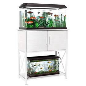 Herture Pg01ygw 20-29 Gallon Aquarium Stand Metal Frame Fish Tank With Cabinet Storage For