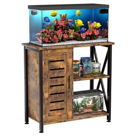 Herture Pg020507 20-29 Gallon Fish Tank Stand Aquarium With Cabinet Accessories