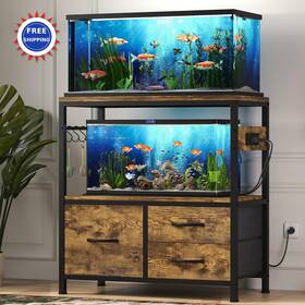 Heybly Has001sr Aquarium Stand 20-29 Gallon Heavy Duty Metal Frame 330lb Rustic Brown