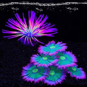 Hiktqiw B0fg8712n8 2pcs Silicone Glowing Effect Aquarium Fish Tank Decorations Artificial