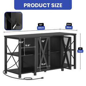 Homnia Beyshecg41 75-120 Gal Fish Tank Stand Modern Aquarium Cabinet With Led Light And Power Outlet
