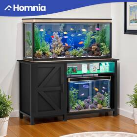 Homnia Beyshqj73e 52 Inch Black Thick Hard Wood Aquarium Stand Build In Power Outlet Wear Resist Leg