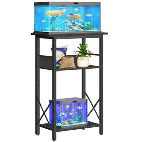Hoobro Bb52ft01 10 Gallon Aquarium Stand 3-tier Fish Tank With Storage Black