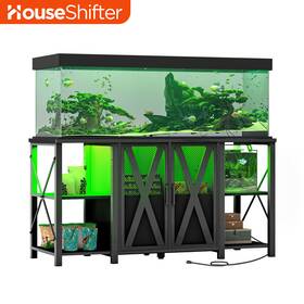 75-120 House-shifter 197839697492 Gal Fish Tank Cabinet Aquarium Stand With Led Lights Electrical Outlets