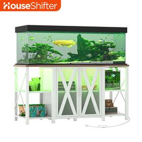 Beyshd4iut House Shifter 120 Gallons Aquarium Stand Terrarium Fish Tank Cabinet With Led And Charging Station