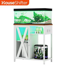 Beyshnxr1h House Shifter 20-29 Gallon Aquarium Stand Terrarium Fish Tank Storage Cabinet Charging Station