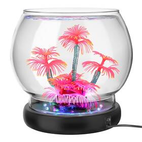 Hygger B0dhl7nv4t 0.5/1 Gal Glass Fish Bowl With Led Light And Decor Betta Goldfish Tank