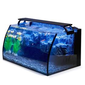Hygger Hgh906 Horizon 8 Gallon Led Glass Aquarium Kit For Starters With 7w Power Filter