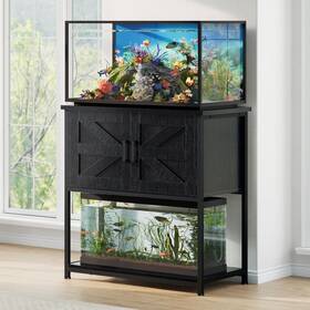 Hylemoros Fishtank001 20/29/30 Gallon Fish Tank Stand With Storage Cabinet Black