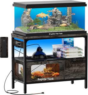 Hyomdeck 445039919917 40 Gallon Fish Tank Stand With Outlet And Led Light 39.37 Aquarium R
