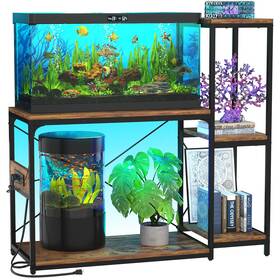 Hyomdeck Hd-rfts-cl49-eb 20-29 Gallon Fish Tank Stand W 31.7 X H 30 In Power Outlet And Led Li