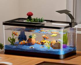Hyuvcx H40003001 5.3 Gallon Fish Tank 9 In 1 Betta Aquarium With Led Full Spectrum