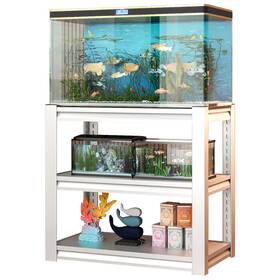 Innvello Wm-o6w 40-50 Gallon Aquarium Stand Adjustable 3-tier Metal Fish Tank White