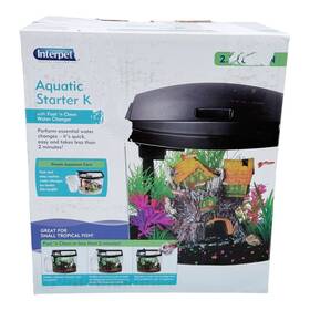 Interpet 755349000586 Aquarium Fish Tank Starter Kit With Hood 2.5 Gallon Open Box Never Used