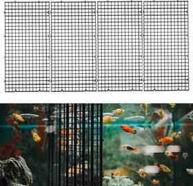 Ioffersuper Pt-1230-005 4 Pcs Grid Divider Tray Egg Crate Louvre Aquarium Fish Tank Bottom Isolation Pla