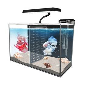Ipriro 974426660480 3 Gallon Fish Nano Glass Aquarium With Separator Plate For Betta Multi-func