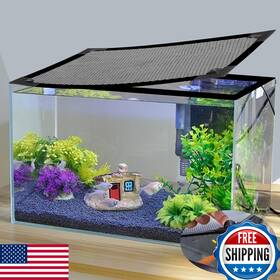 Jaxbo B0czlc7z7v Magnetic Aquarium Cover Lid Fish Tank Net Terrarium Hood Adjustable Size M