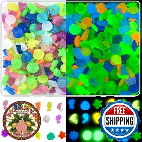 B0d3th3sv8 Jjzxwish 350pcs Glow In The Dark Cute Sea Shell Animals Aquarium Beads Uv Color Changing