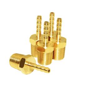 Joytube As7-412-htf Hose Barb Fittings 1/8 Inch To 3/8 Npt Male Thread Brass Metals Adapter Con