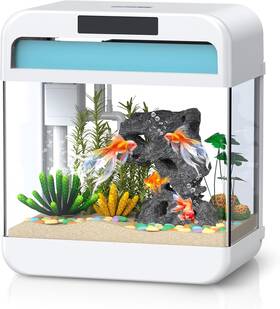 Jphyll 445049089044 Fish Tank Aquarium 2.2 Gallon With Adjustable Lighting And Triple Function Pump