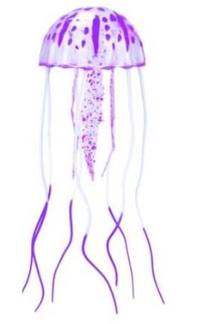 Junfamilee 792483294471 Purple Aquarium Artificial Glowing Jellyfish Fish Tank Ornament Sili