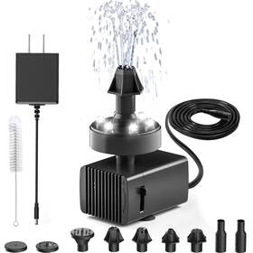 Jutai B0998dkq2h 24-hr Bird Bath Fountain Pump Adjustable Dc 12v With Led Light