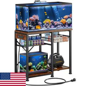 Kalrin B0dfc22nt1 20-29 Gallon Aquarium Stand 6ft Power Strip 5-tier Metal Fish Tank Table 31.5 Inch L