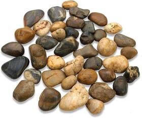 Katzco 743841489046 2 Pounds Large Decorative River Rock Stones - Natural Polished Mixed