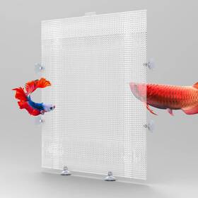Keajuidy 21092 2 Pack Fish Tank Divider With Suction Cup Aquarium Plastic Cuttable