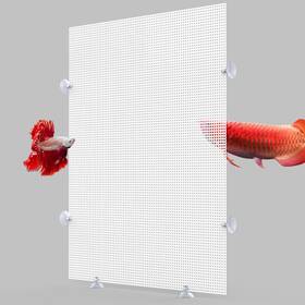 Keajuidy 313022923982 2 Pack Fish Tank Divider With Suction Cup Aquarium Plastic Cuttable Gri