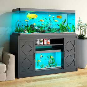 Kepptory 54768w 55-75 Gallon Fish Tank Stand With Diamond Doors And Power Outlet Heavy Duty Aq