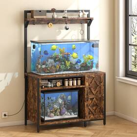 Kepptory 894962864000 40-50 Gallon Diamond Fish Tank Stand With Power Outlet Heavy Duty Aquarium C