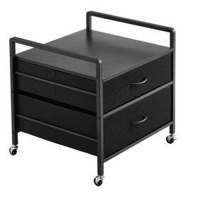 Kffkff Yns-02 Compact Refrigerator Stand With Storage Drawers And Wheels 176-lb Capacity