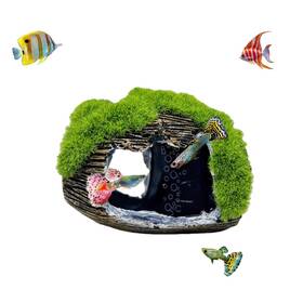 Khanoqq 717352878408 Aquarium Broken Barrel Fish Hide Caves Cute Cichlids Guppy Small Betta