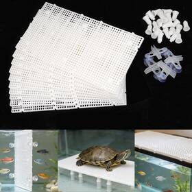 Kkonhii Kh-yggb001 10 Pieces High-density Aquarium Grid Plastic Fish Tank Divider With 60 Brack