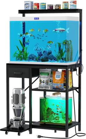 Korfile 726084281721 Large Aquarium Stand With Power Outlet Tall 4 Tiers Fish Tank Storag