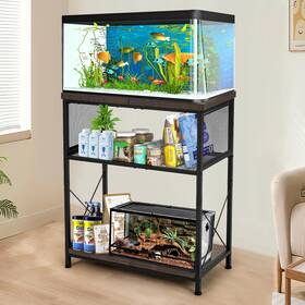 Jfg0005-blk-gry Lala Ikai Fish Tank Stand For 10-20 Gallon Aquariums Heavy Duty Adjustable Height Doubl