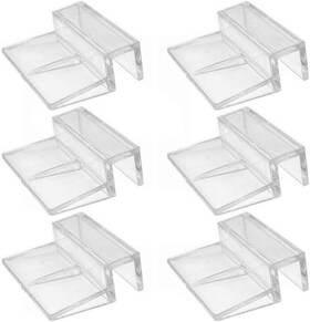 Lasenersm 663250084581 6 Pieces 8mm Acrylic Aquarium Cover Clip Fish Tank Glass Sup