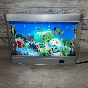 Lightahead 726084449015 Motion Aquarium Lamp Table Aquatic Scene Ocean In Fish Swim Night Light
