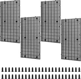 Linlan F018 4 Pieces High-density Aquarium Grid Plastic With 24 Brackets 4pcs Black