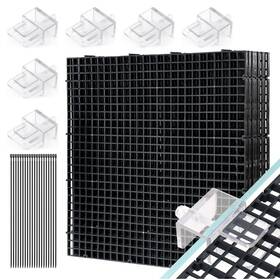 Linlan L036 Fish Tank Anti-jump Set Aquarium Lid 8 Pieces 5.9x11.8in/15x30cm Plastic Gr