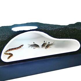 Lucky Critter 198715126914 Aquarium Underground Tunnel Cave Natural Curve 7 X 3.5 2.25 Inches White