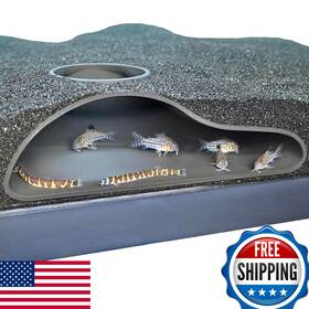 Lucky Critter B0dj64vmy5 Aquarium Underground Tunnel Cave Natural Curve Fish And Shrimp Viewing Decor