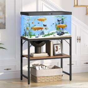 Mahancris 214129823550 30 Gallon Fish Tank Stand Aquarium With 2-tier Storage Shelves