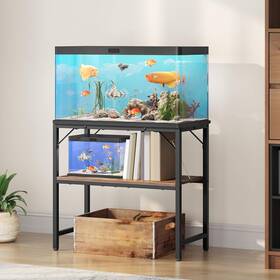 Mahancris 214129841127 30 Gallon Fish Tank Stand Aquarium With 2-tier Storage Shelves