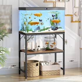 Mahancris Fthr2001 20 Gallon Fish Tank Stand Aquarium With 2-tier Storage Shelves Heavy Dut