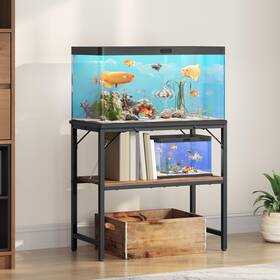 Mahancris Fthr3001 30 Gallon Fish Tank Stand Aquarium With 2-tier Storage Shelves Heavy