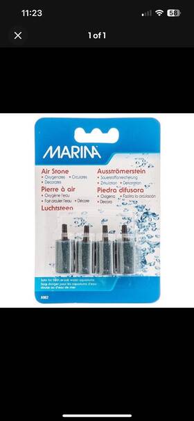 Marina A962 Aquarium Aqua Fizzz Air Stone 1 Inch Cylinder 4 Pack