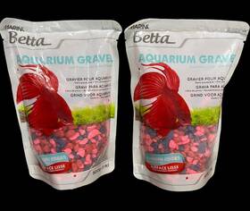 Marina Betta 015561123914 2 New Aquarium Gravel Pink Purple And Red. 1.1 Lb. Smooth Edges